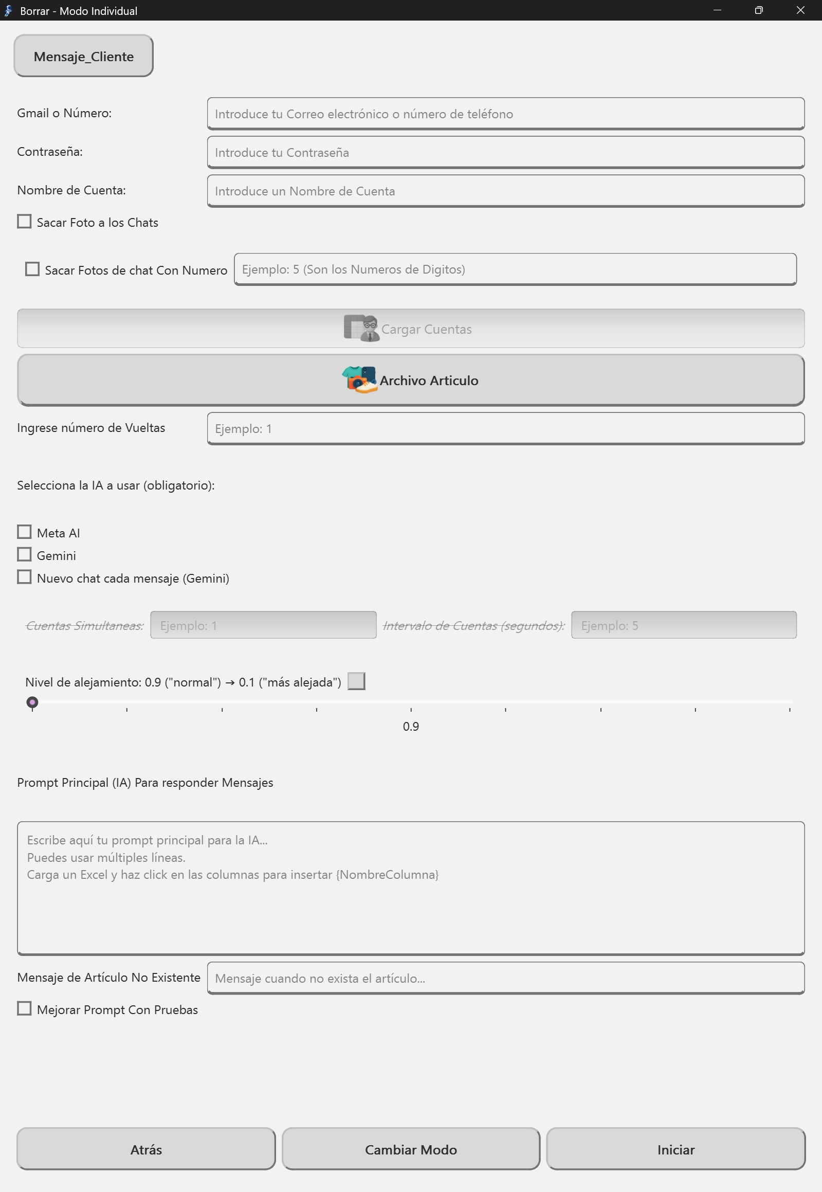Pantalla Responder Mensajes IA