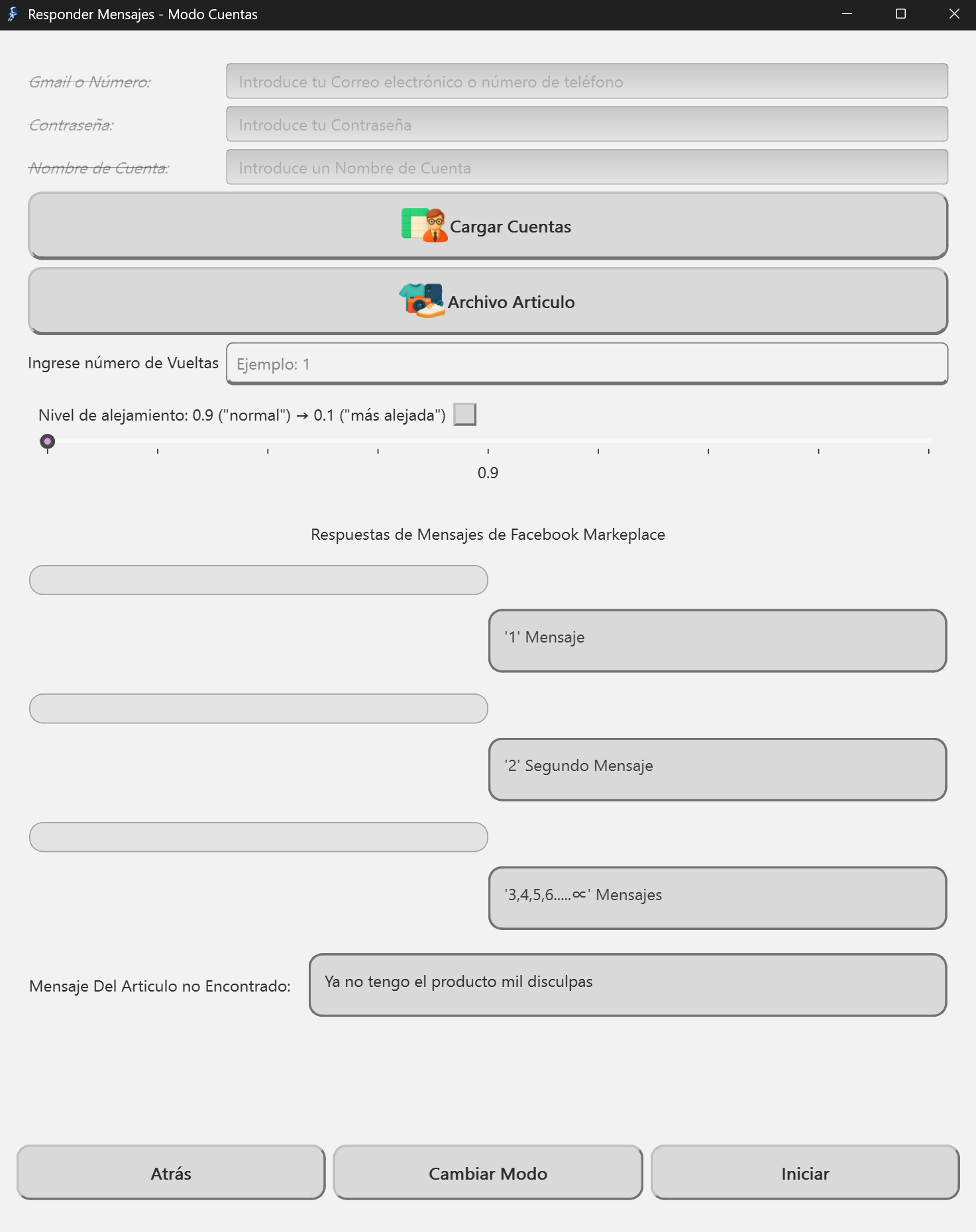 Pantalla Responder Mensajes