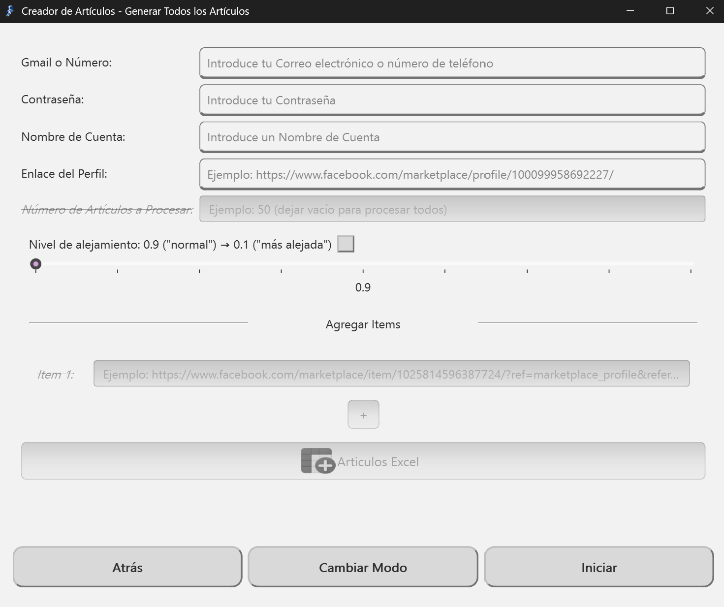 Pantalla Crear Publicación