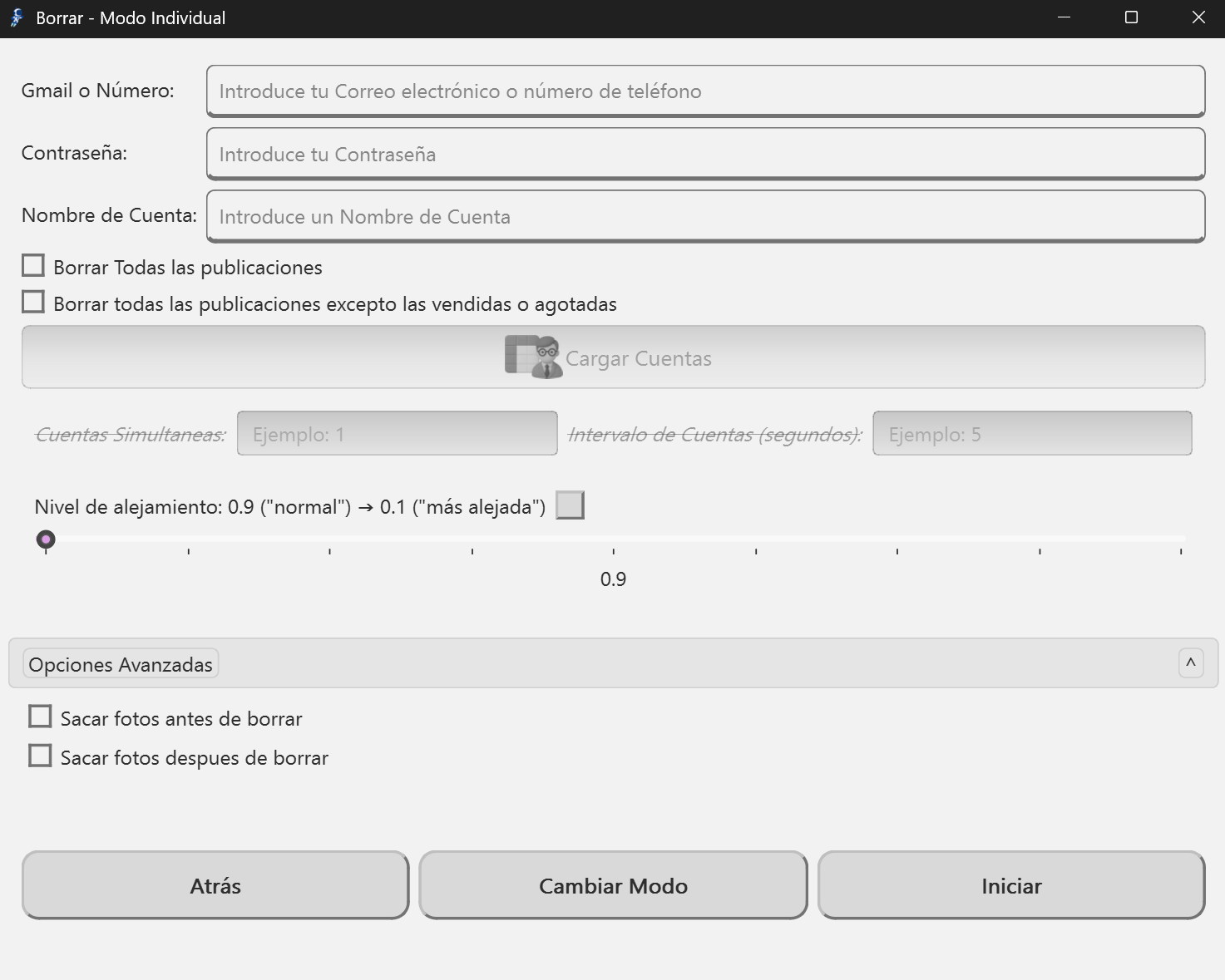 Pantalla Eliminar Publicación