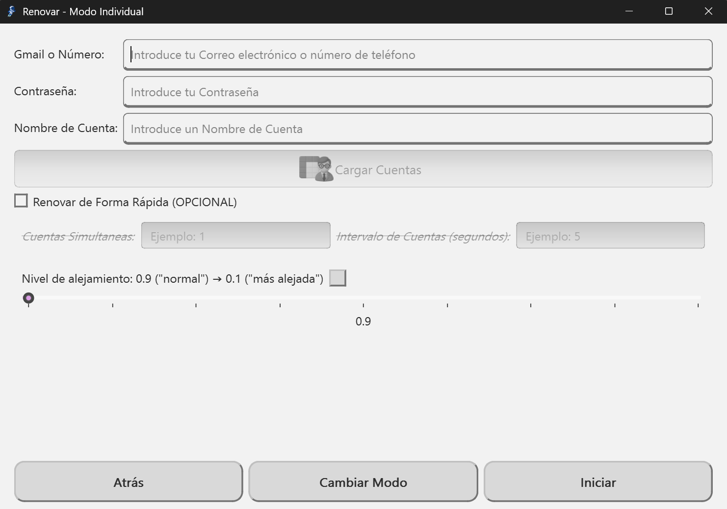 Pantalla Renovar Artículos